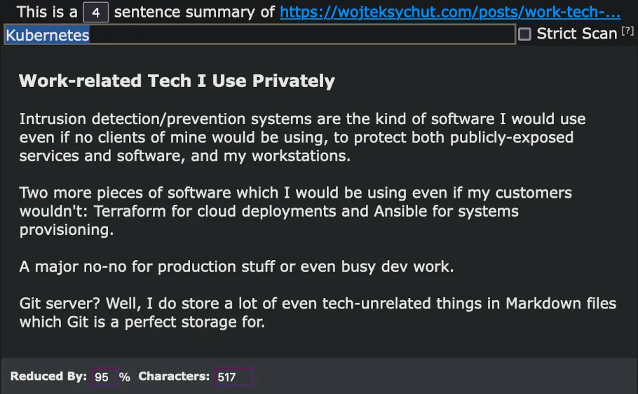 SMMRY summarize my post - non-strict mode with keyword